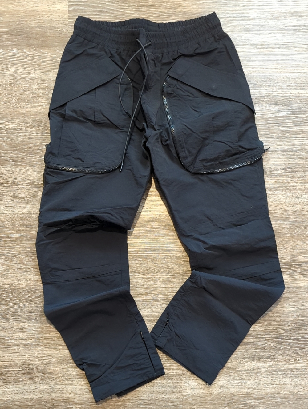 Richie Le Collection Nylon Cargo Pants - Black - Men's Medium